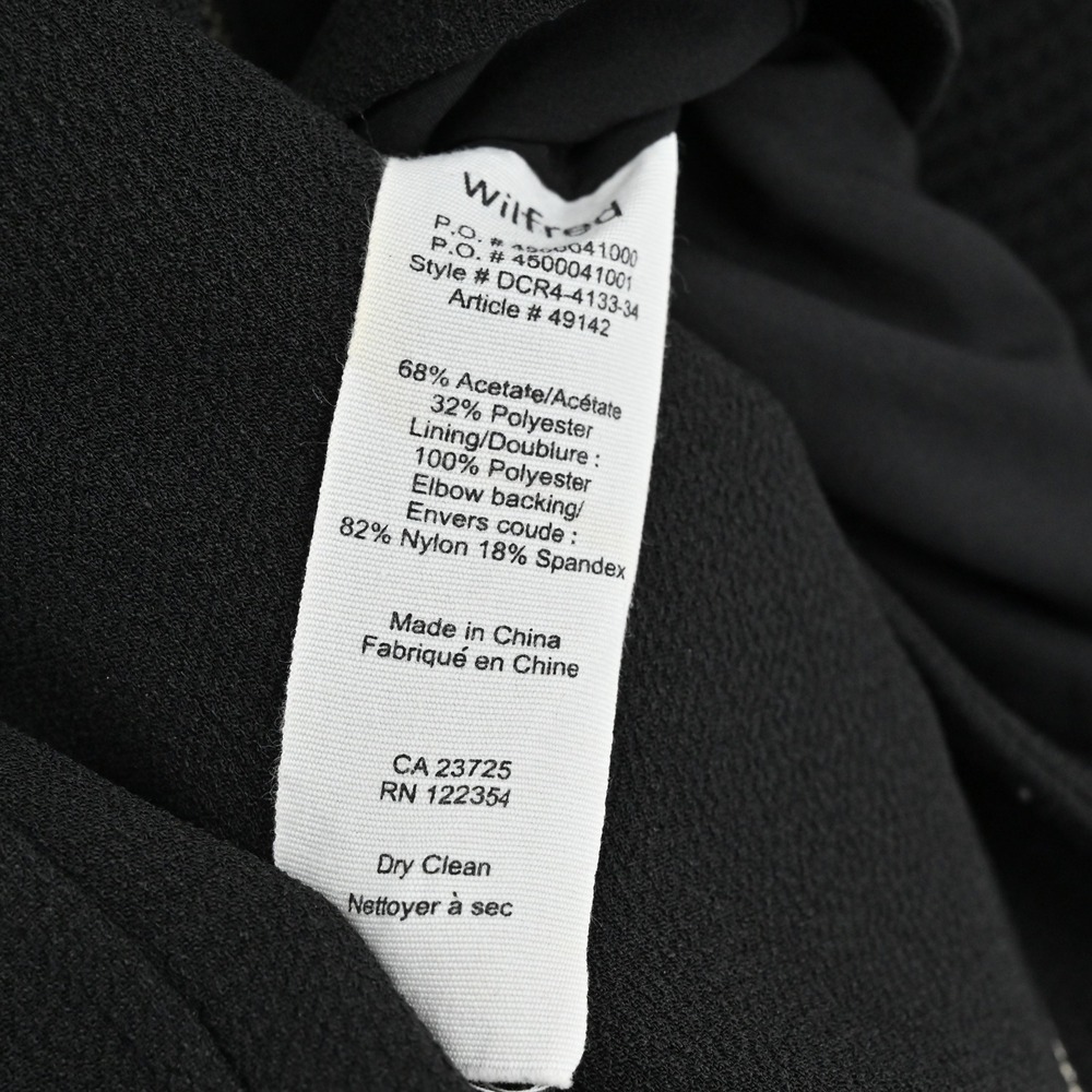 Aritzia Womens Black Moto Jacket Size 2 Wilfred Ribbed Sleeve Zip Up Rocker Punk - Picture 8 of 13